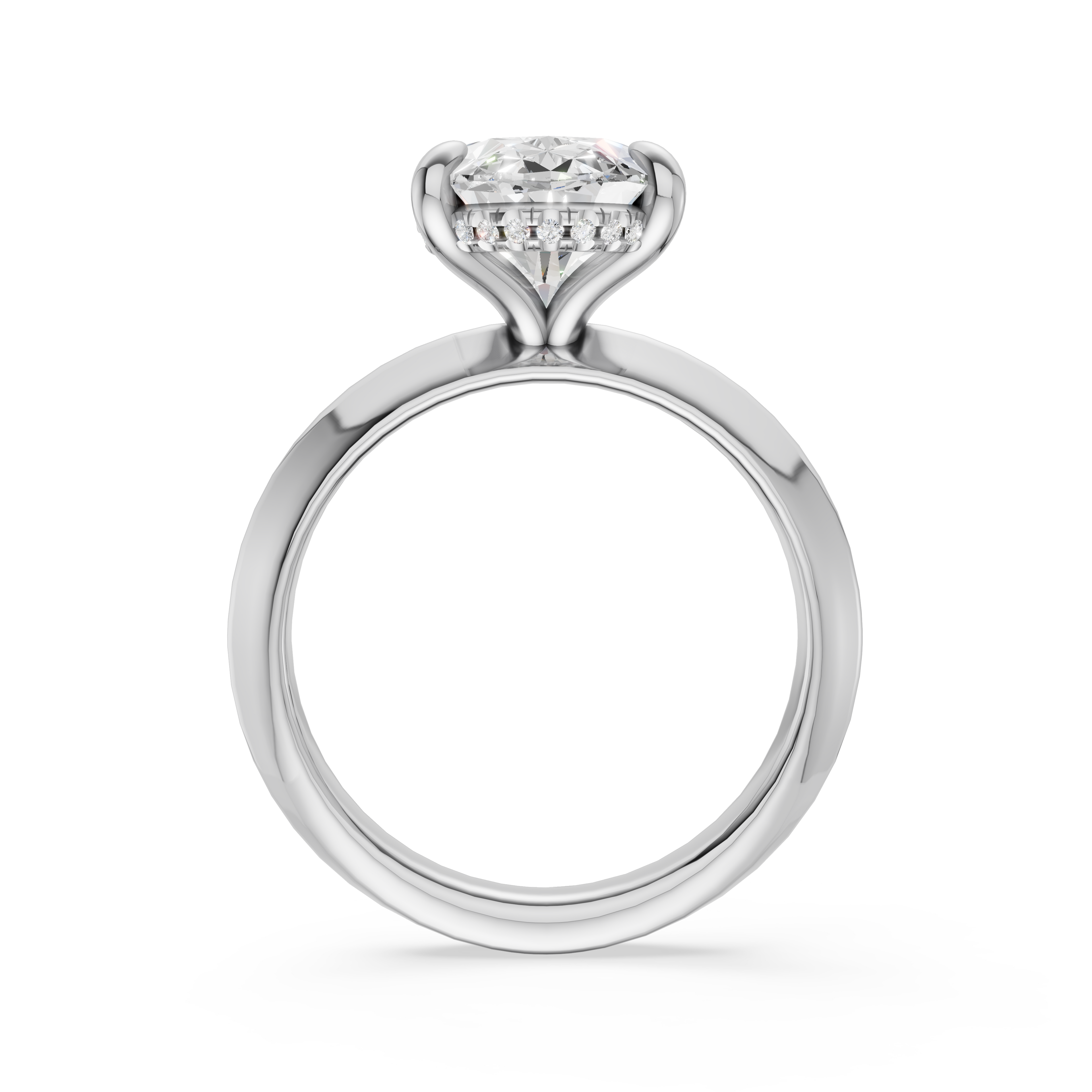 'Eros' Knife-Edge, High Polish Solitaire Lab Diamond Engagement Ring