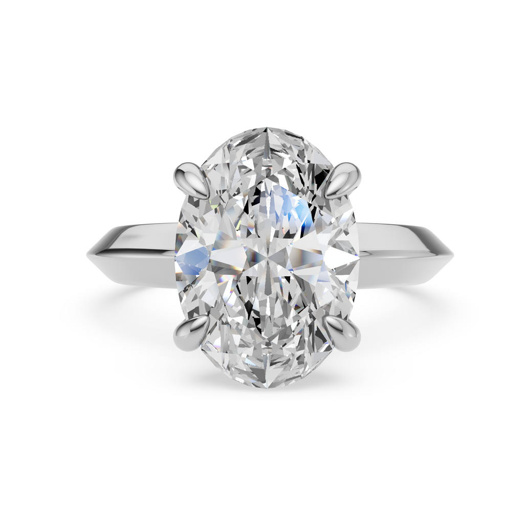 'Eros' Knife-Edge, High Polish Solitaire Lab Diamond Engagement Ring