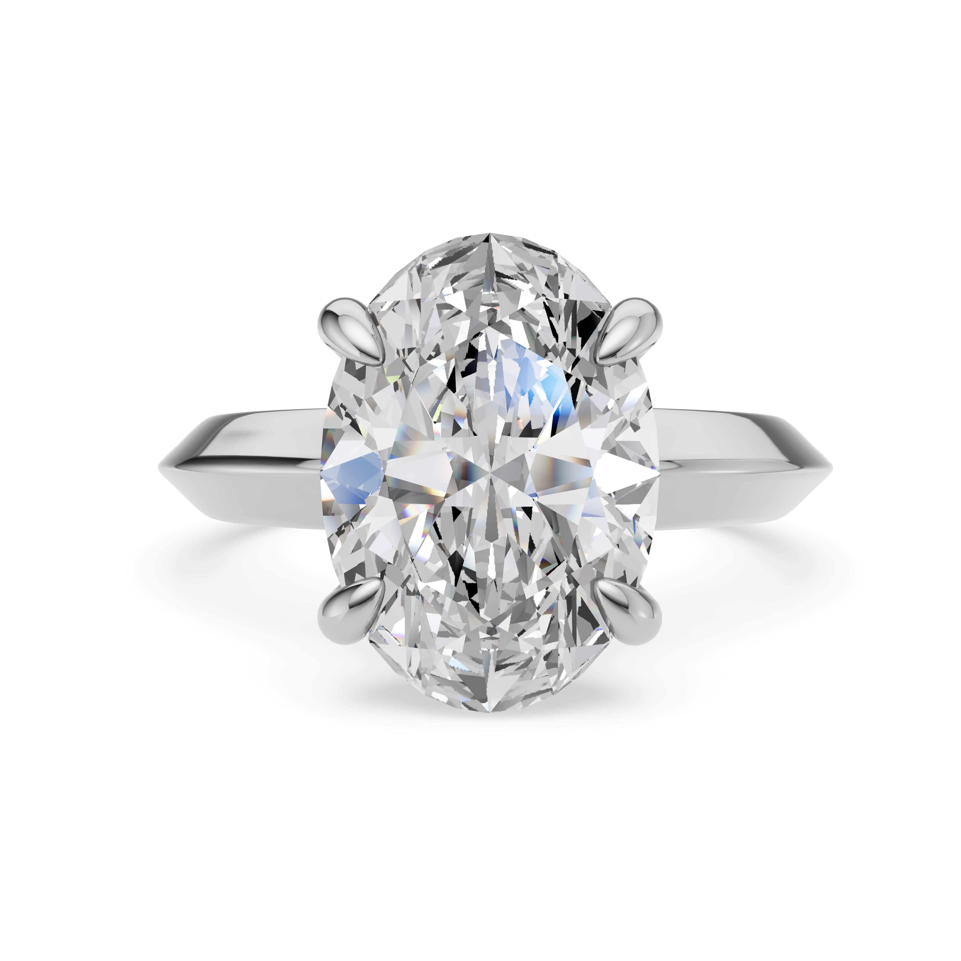 'Eros' Knife-Edge, High Polish Solitaire Lab Diamond Engagement Ring