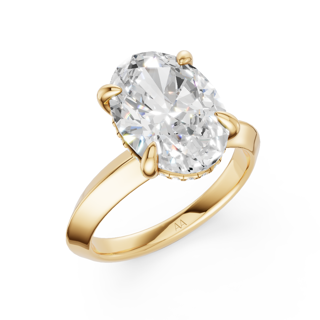'Eros' Knife-Edge, High Polish Solitaire Lab Diamond Engagement Ring