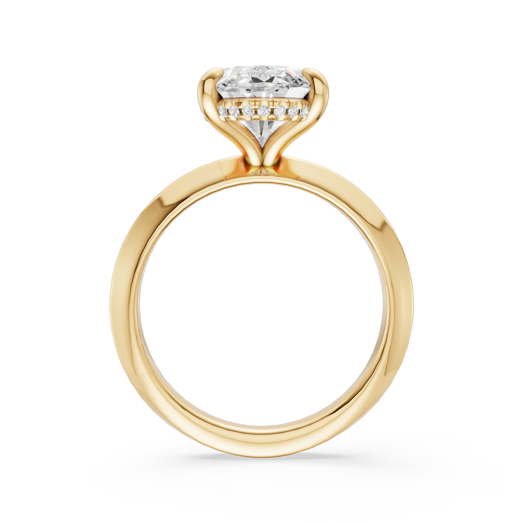 'Eros' Knife-Edge, High Polish Solitaire Lab Diamond Engagement Ring