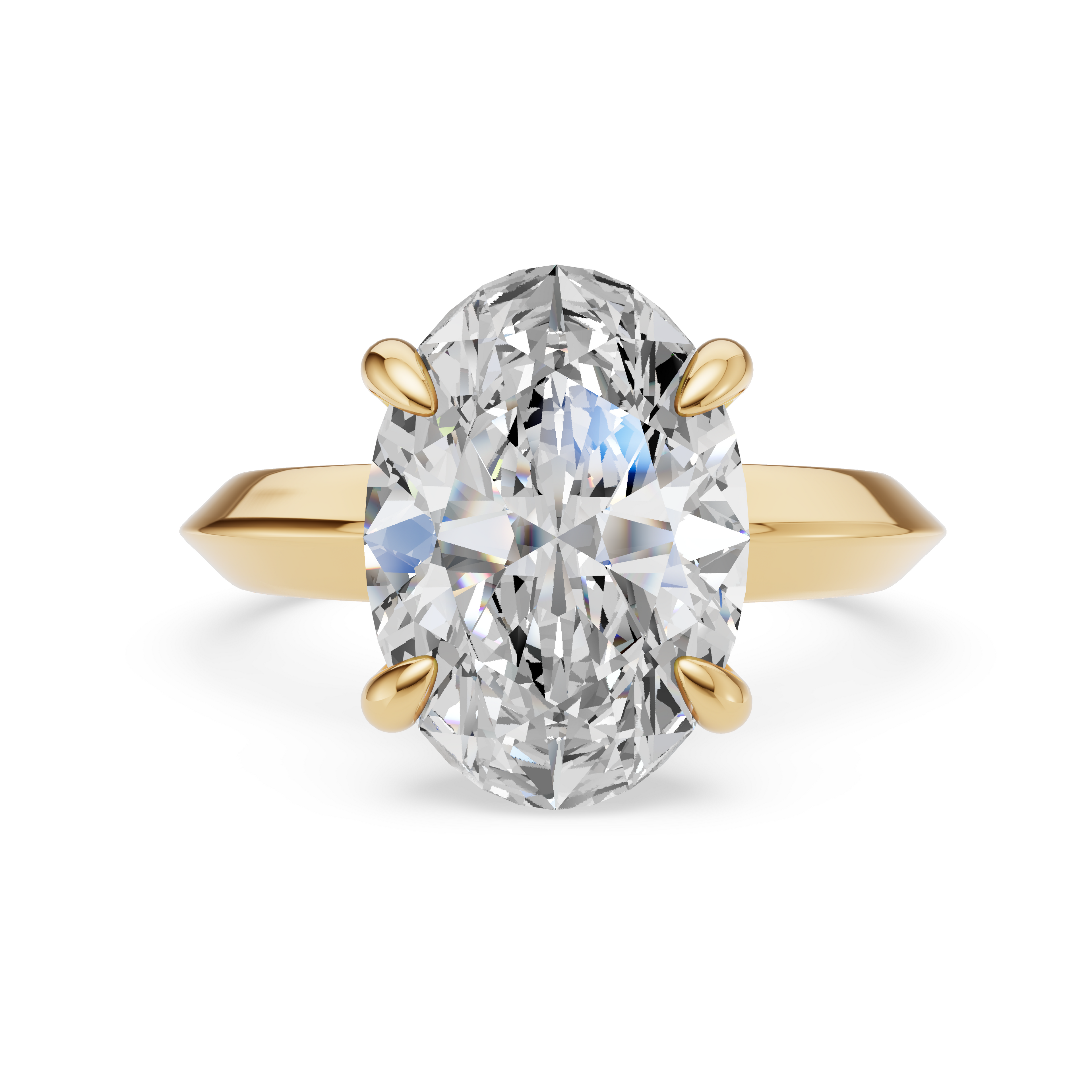 'Eros' Knife-Edge, High Polish Solitaire Lab Diamond Engagement Ring