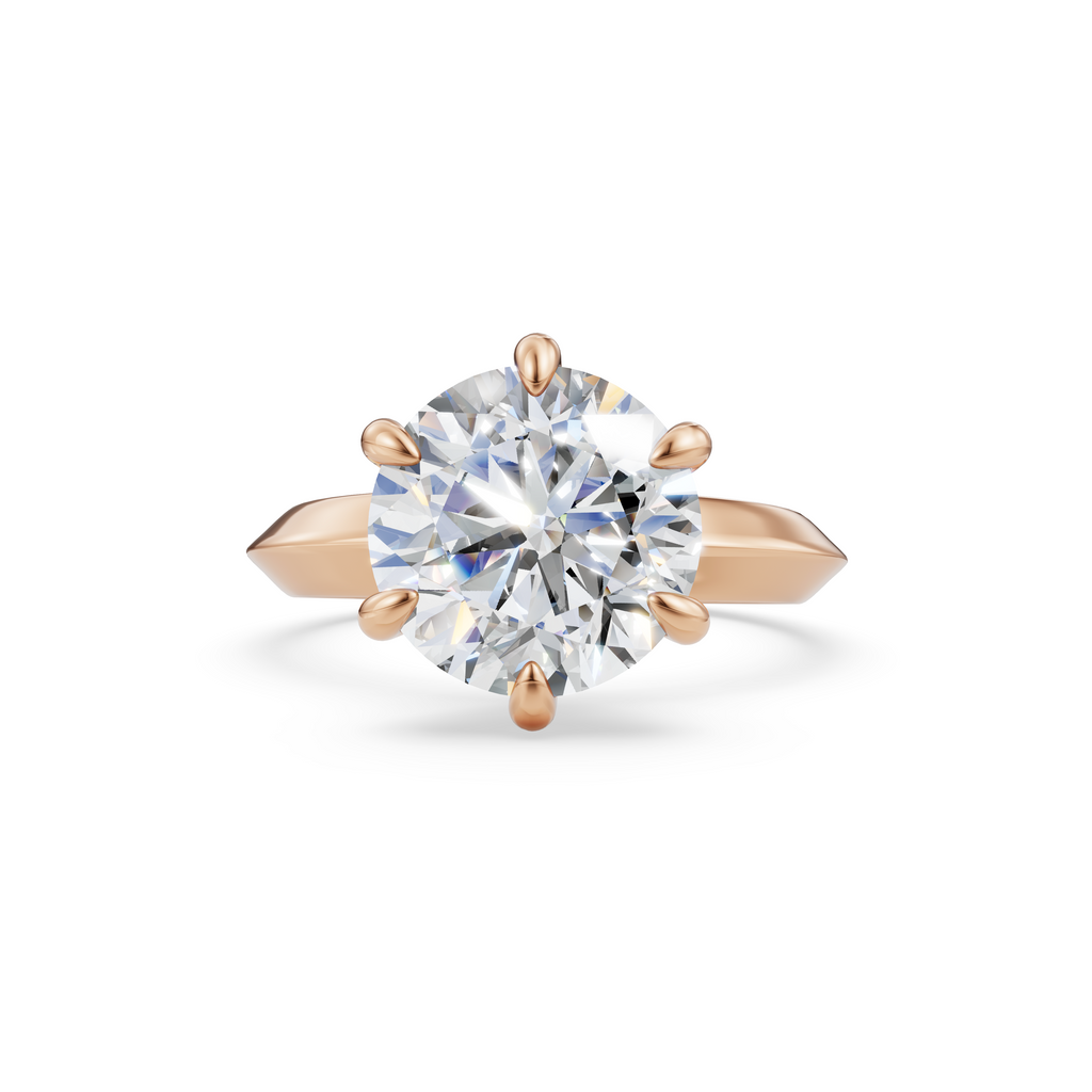 'Eros' 6-prongs, Knife-Edge Round Brilliant Cut Solitaire Lab Diamond Engagement Ring