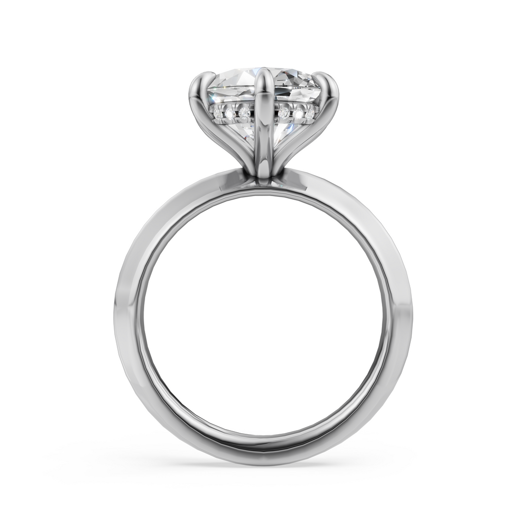 'Eros' 6-prongs, Knife-Edge Round Brilliant Cut Solitaire Lab Diamond Engagement Ring