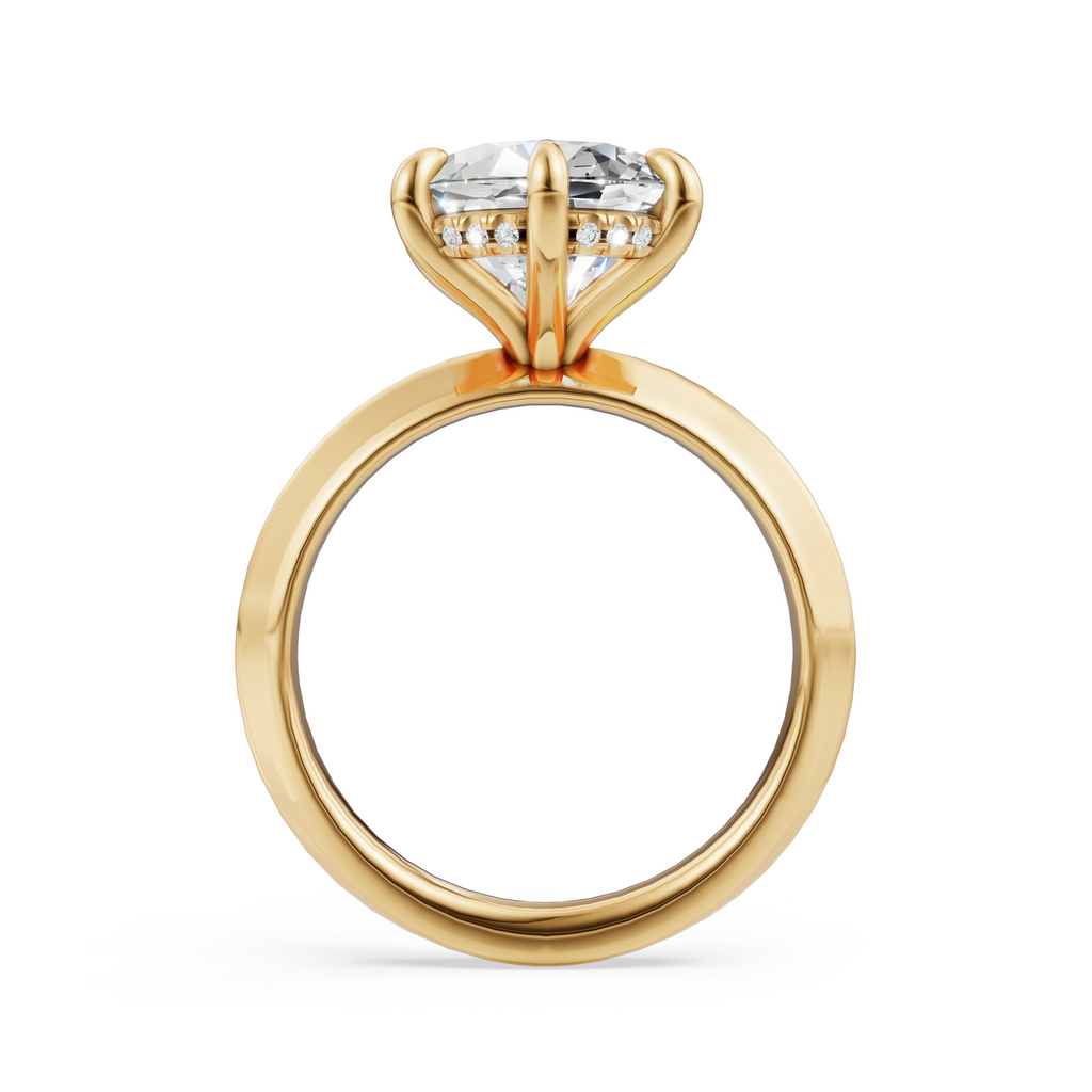 'Eros' 6-prongs, Knife-Edge Round Brilliant Cut Solitaire Lab Diamond Engagement Ring