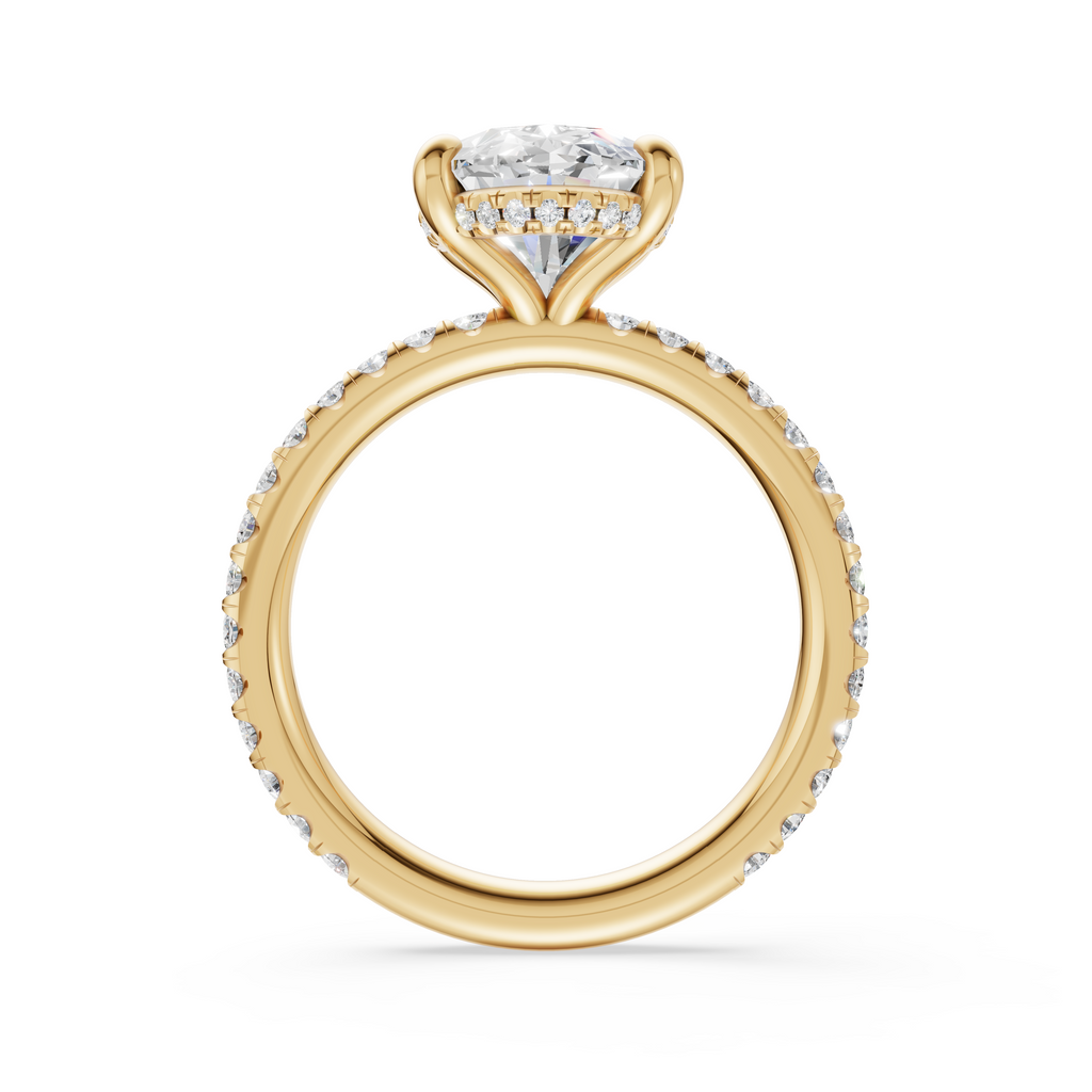 'Eros' One-Row Pavé Solitaire Lab Diamond Engagement Ring