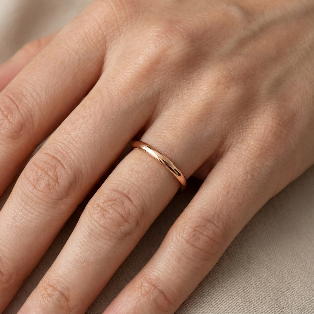 'Eros' High Polish Pulled-Wire Wedding Band