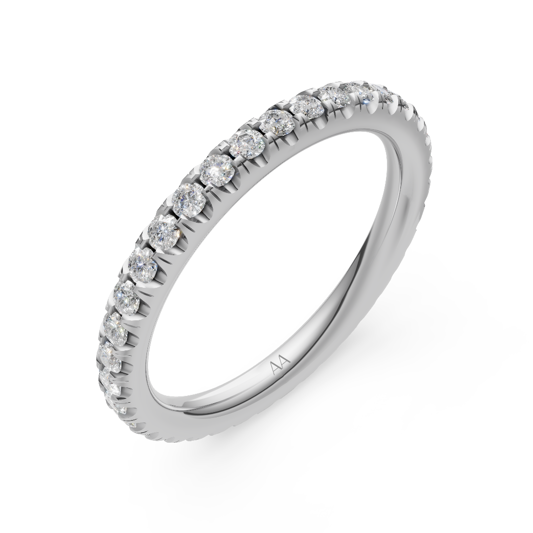 'Eros' One Row Pulled-Wire Lab Diamond Pavé Wedding Band