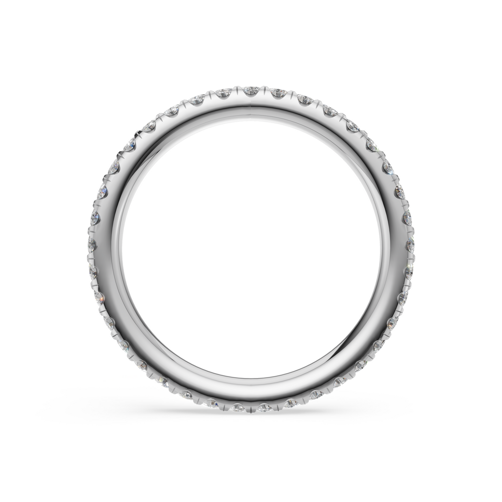 'Eros' One Row Pulled-Wire Lab Diamond Pavé Wedding Band