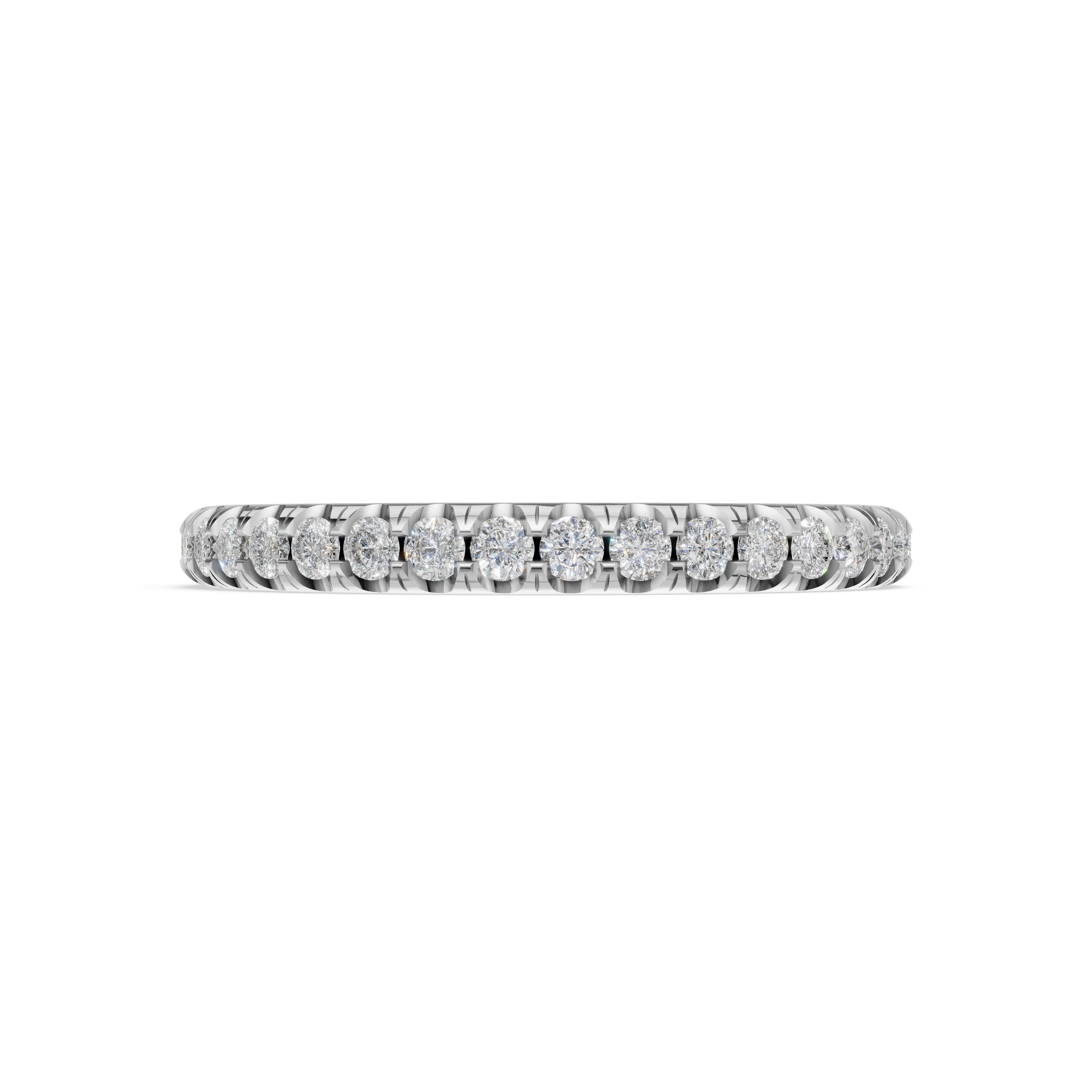 'Eros' One Row Pulled-Wire Lab Diamond Pavé Wedding Band