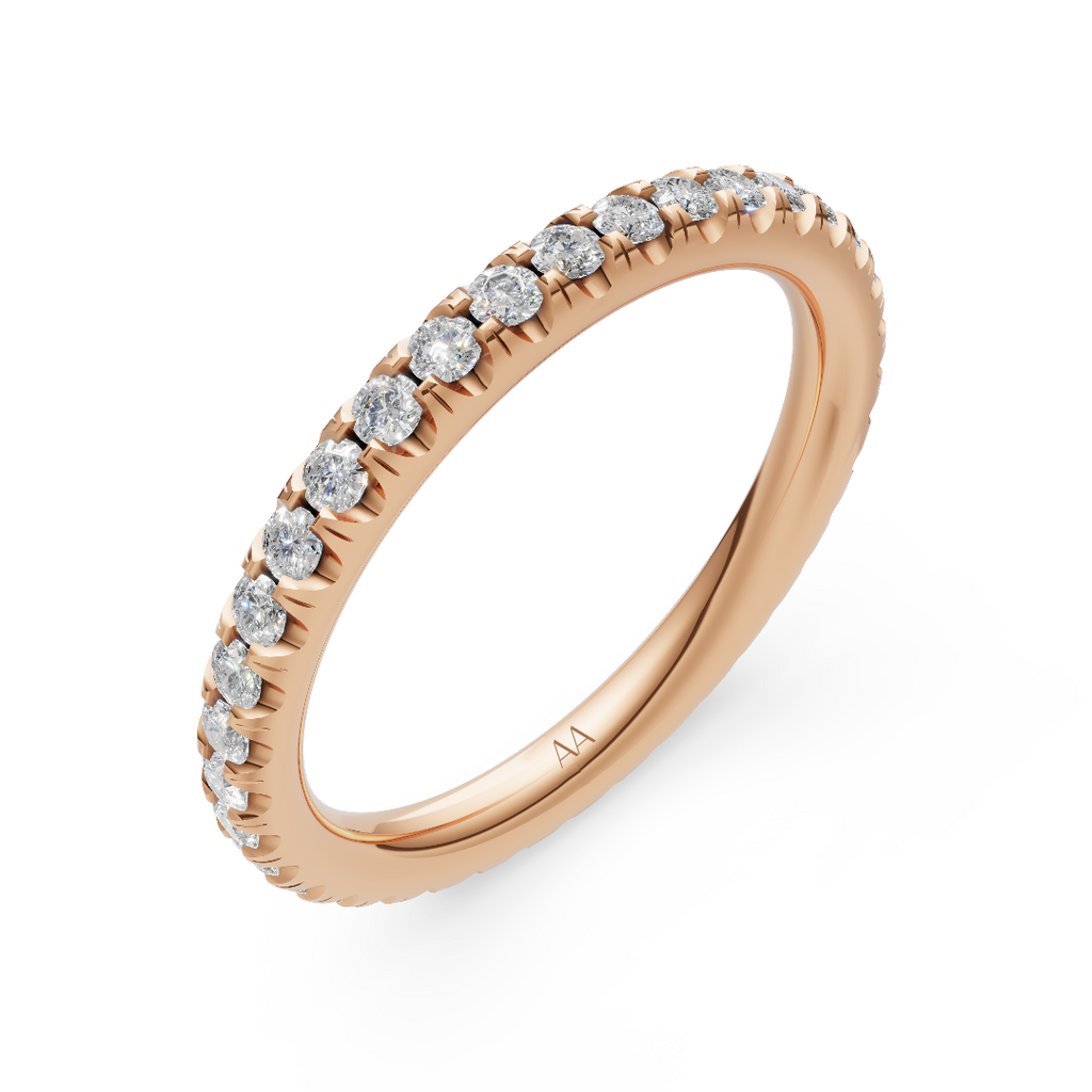 'Eros' One Row Pulled-Wire Lab Diamond Pavé Wedding Band
