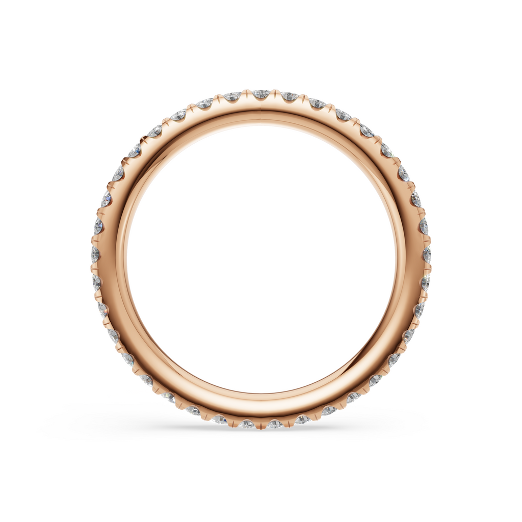 'Eros' One Row Pulled-Wire Lab Diamond Pavé Wedding Band