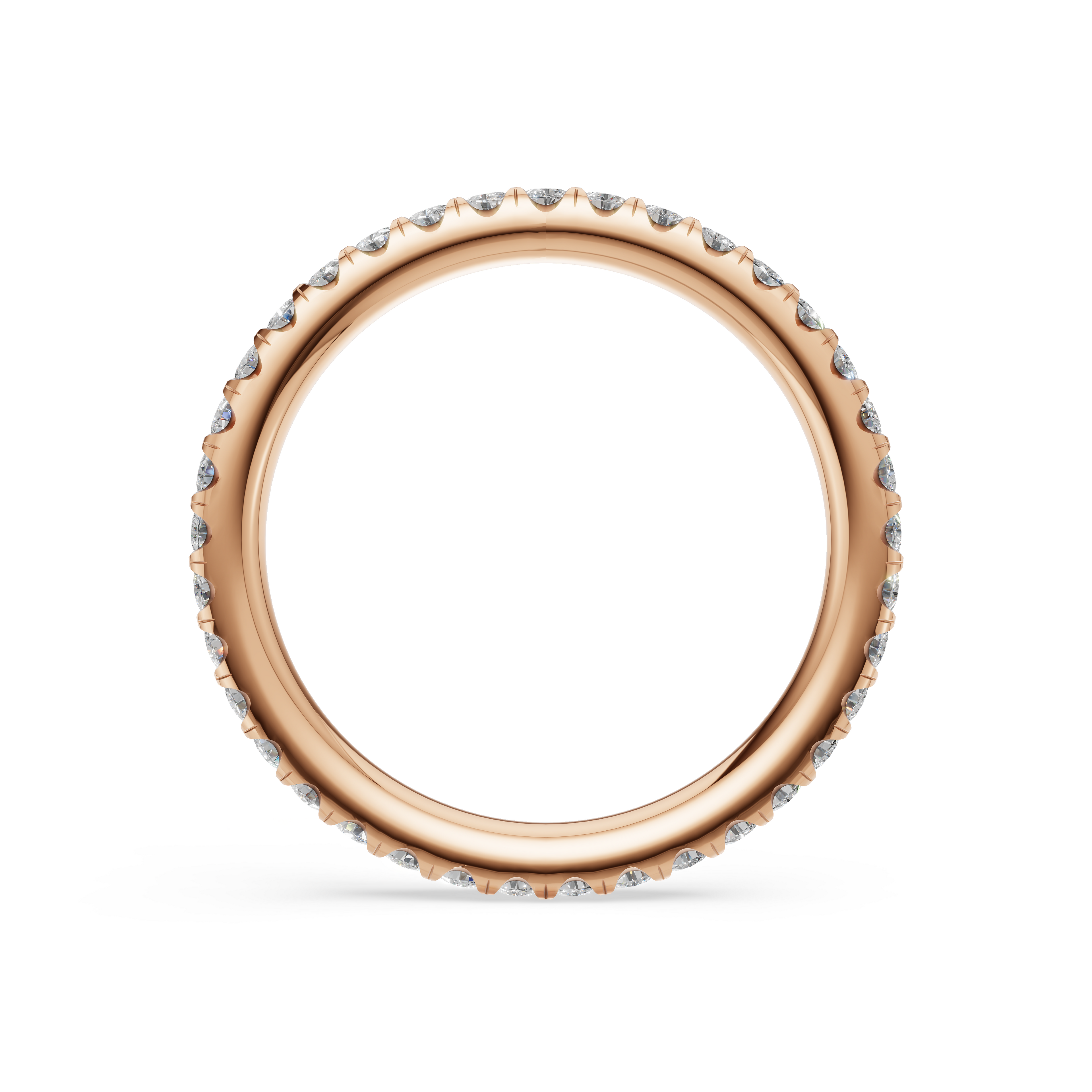 'Eros' One Row Pulled-Wire Lab Diamond Pavé Wedding Band