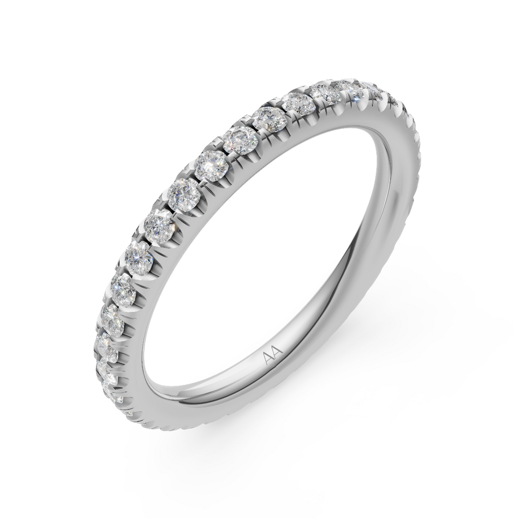 'Eros' One Row Pulled-Wire Lab Diamond Pavé Wedding Band