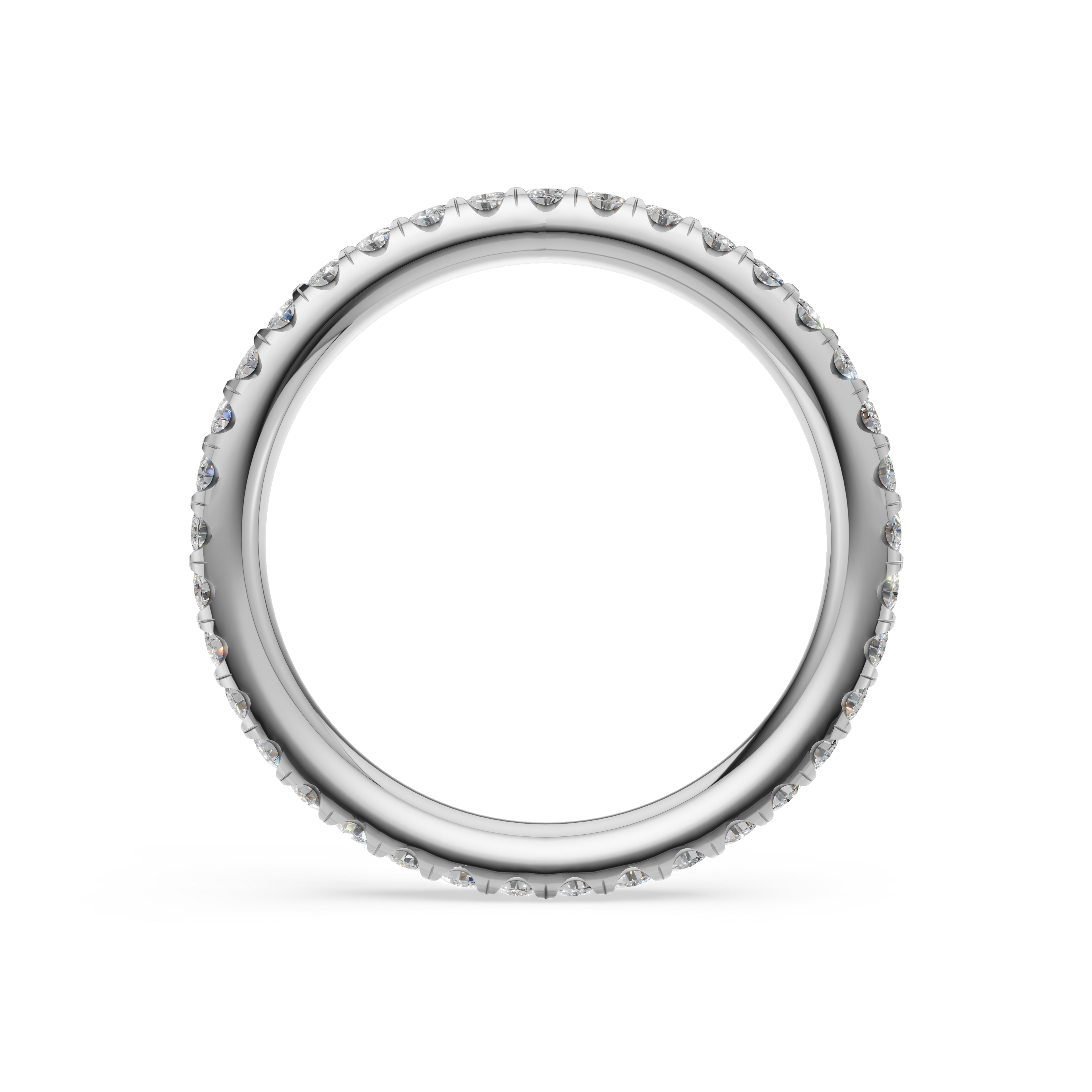 'Eros' One Row Pulled-Wire Lab Diamond Pavé Wedding Band