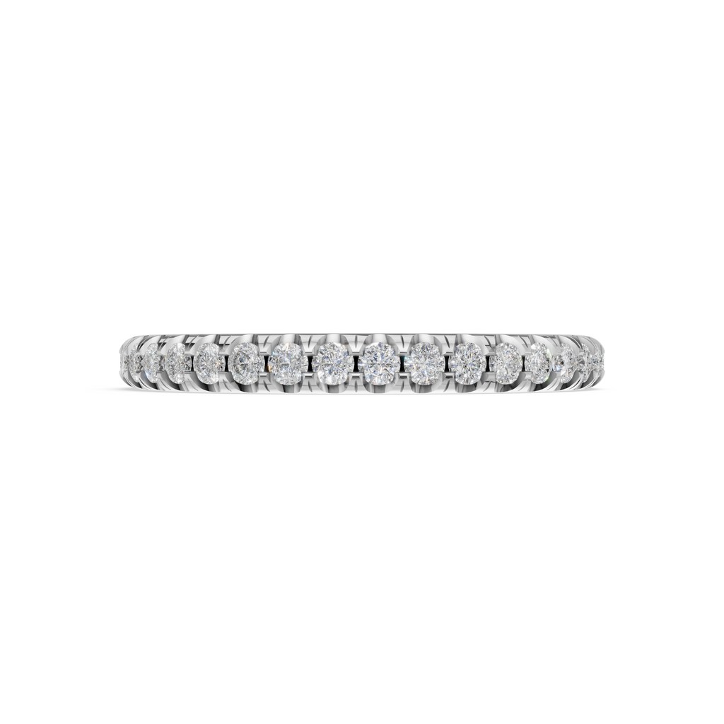 'Eros' One Row Pulled-Wire Lab Diamond Pavé Wedding Band