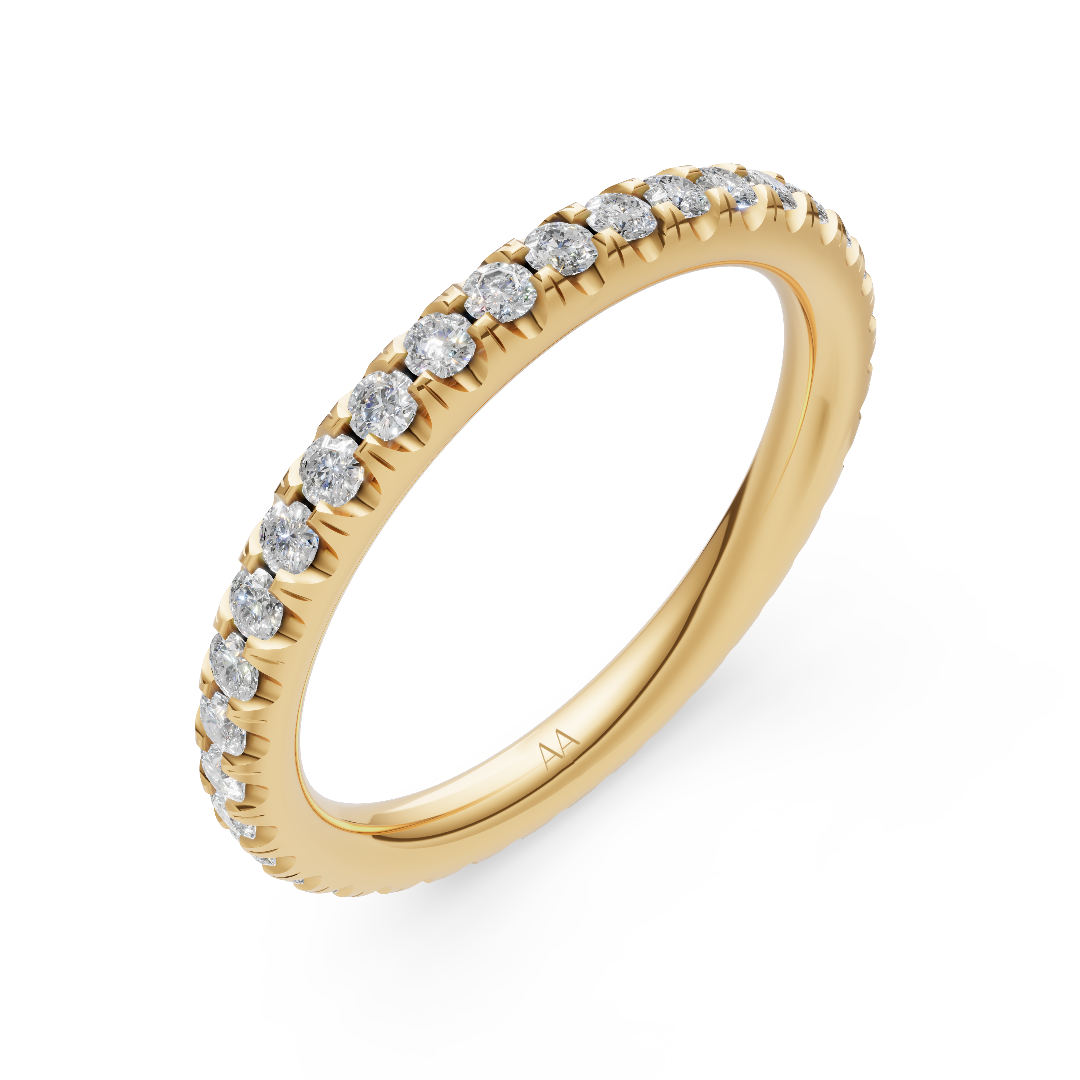 'Eros' One Row Pulled-Wire Lab Diamond Pavé Wedding Band