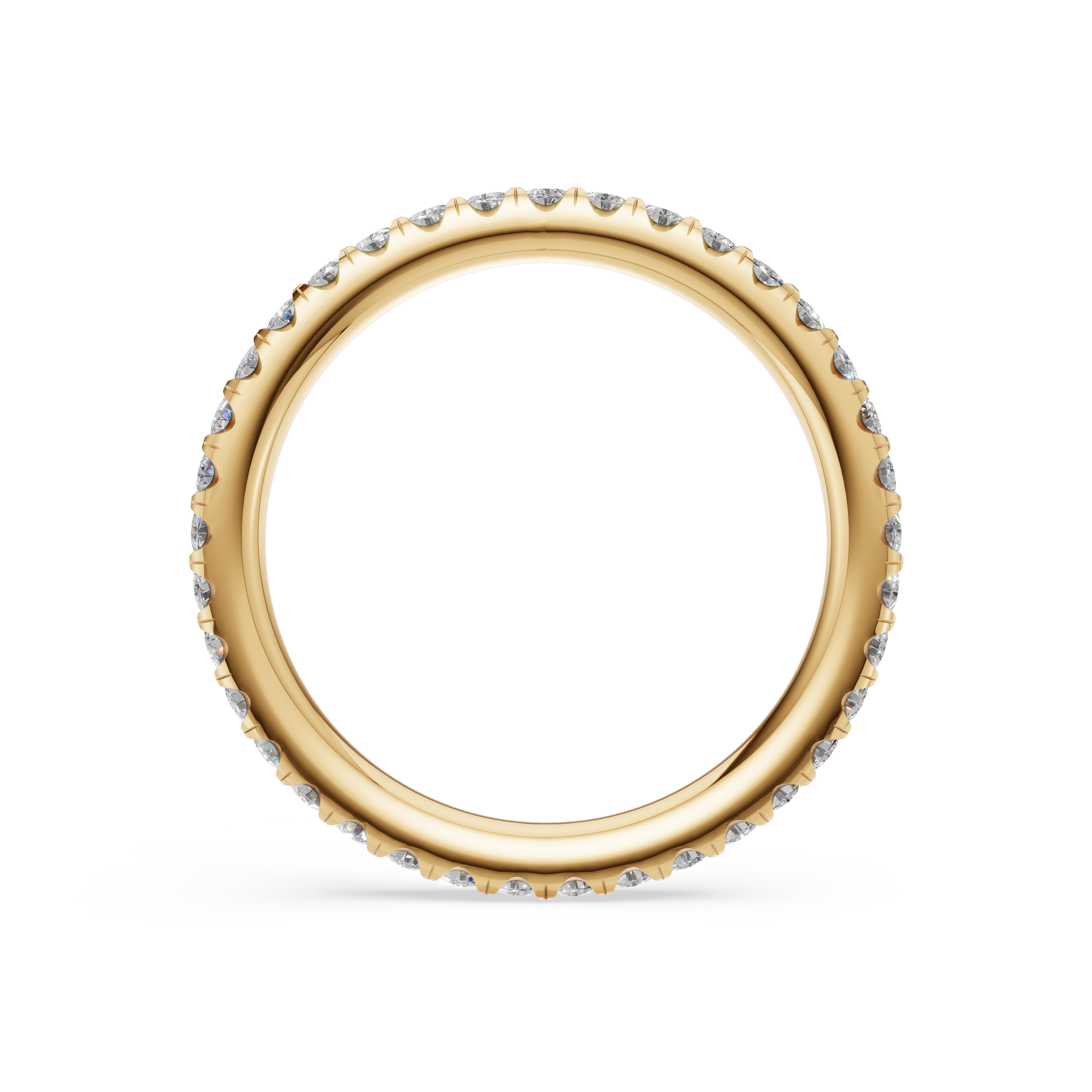 'Eros' One Row Pulled-Wire Lab Diamond Pavé Wedding Band