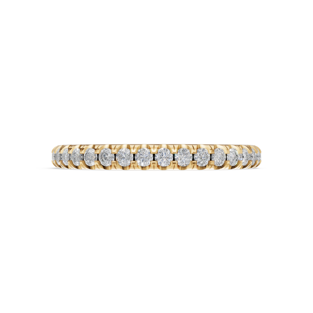 'Eros' One Row Pulled-Wire Lab Diamond Pavé Wedding Band