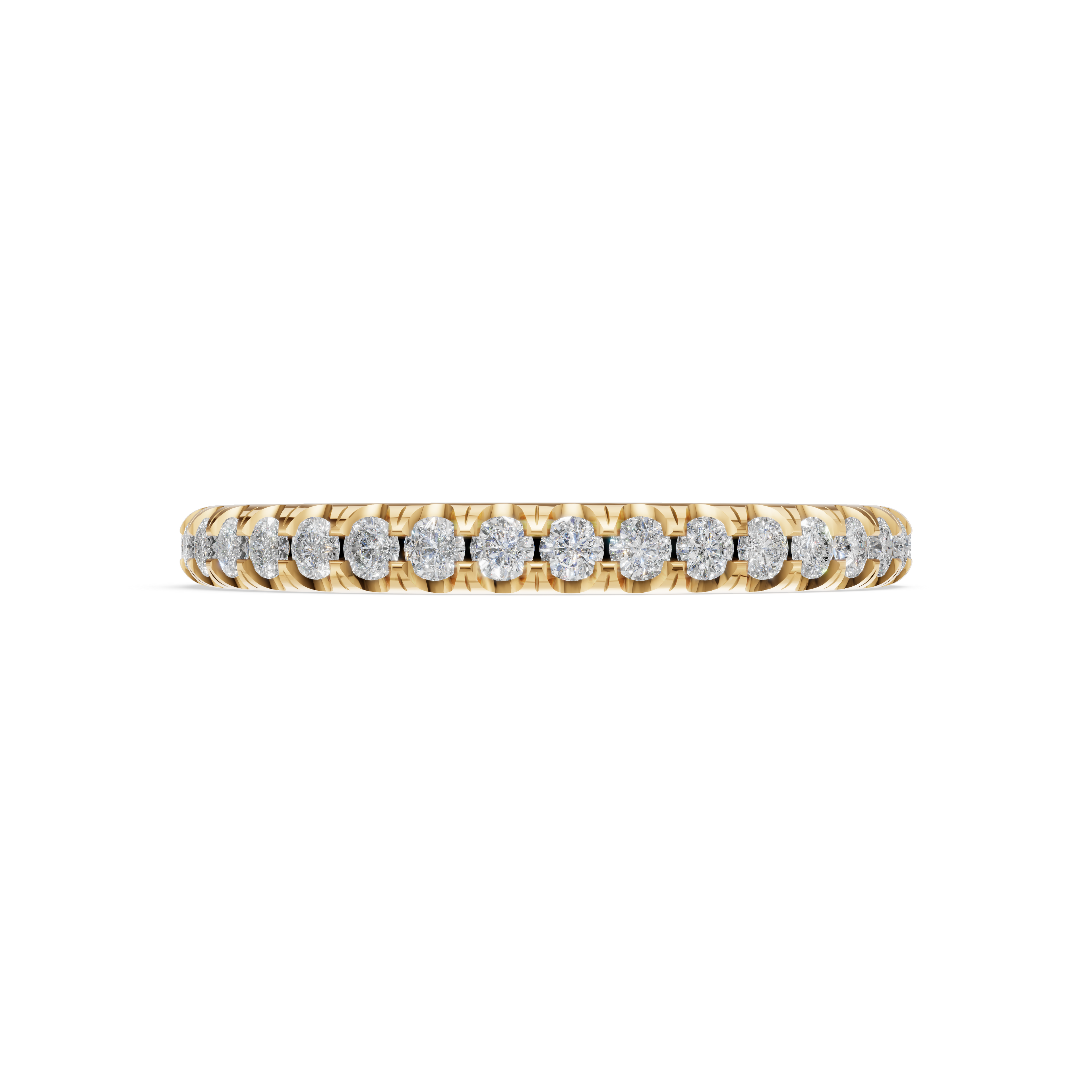 'Eros' One Row Pulled-Wire Lab Diamond Pavé Wedding Band
