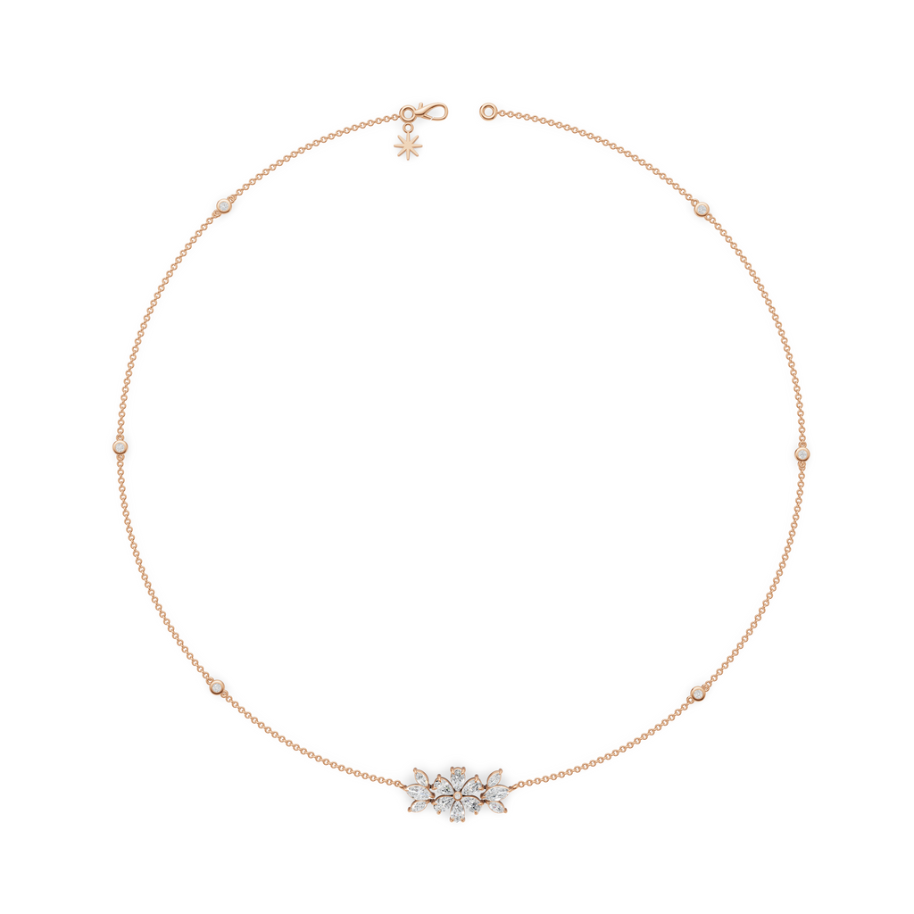 'Amiee Lou' Riviera dei Fiori Pear Shape & Round Brilliant Cut Lab Diamond Fancy Pendant Necklace