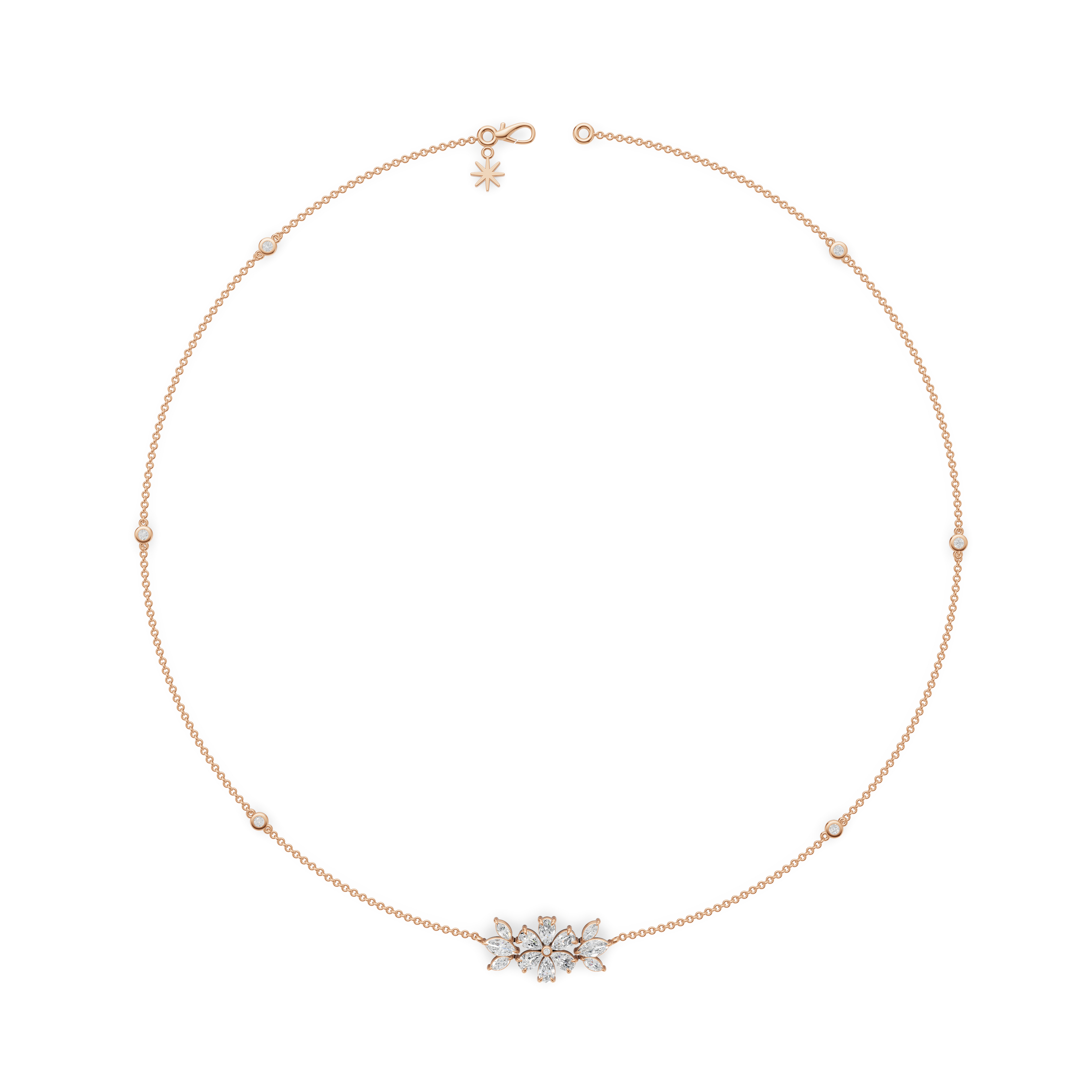 'Amiee Lou' Riviera dei Fiori Pear Shape & Round Brilliant Cut Lab Diamond Fancy Pendant Necklace