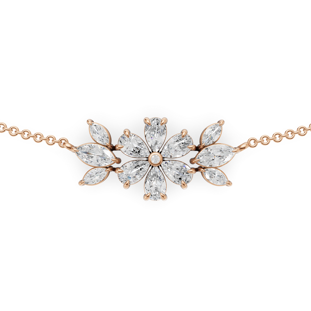 'Amiee Lou' Riviera dei Fiori Pear Shape & Round Brilliant Cut Lab Diamond Fancy Pendant Necklace