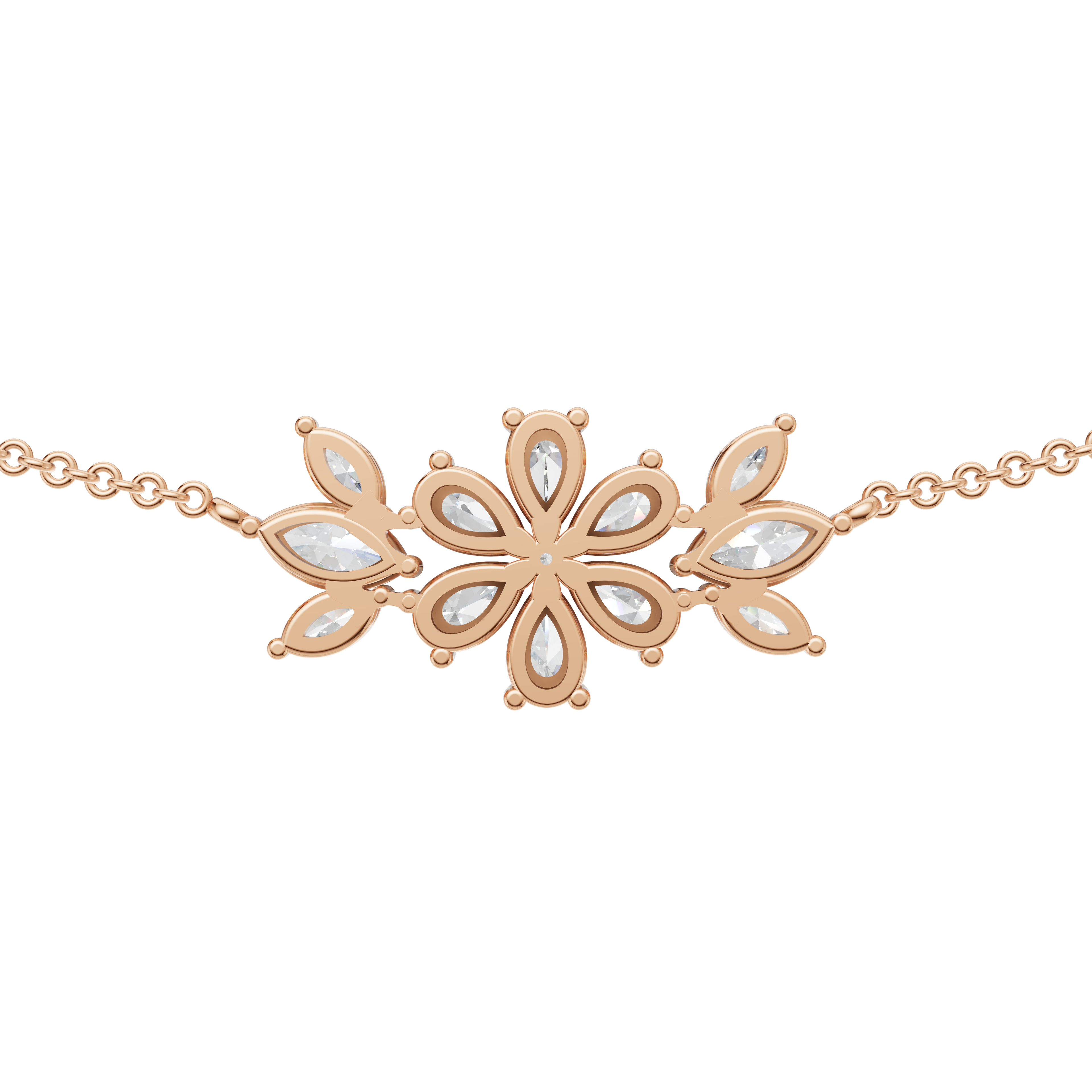 'Amiee Lou' Riviera dei Fiori Pear Shape & Round Brilliant Cut Lab Diamond Fancy Pendant Necklace
