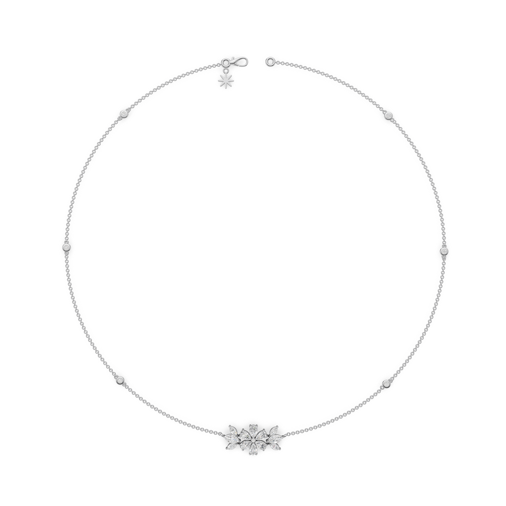 'Amiee Lou' Riviera dei Fiori Pear Shape & Round Brilliant Cut Lab Diamond Fancy Pendant Necklace
