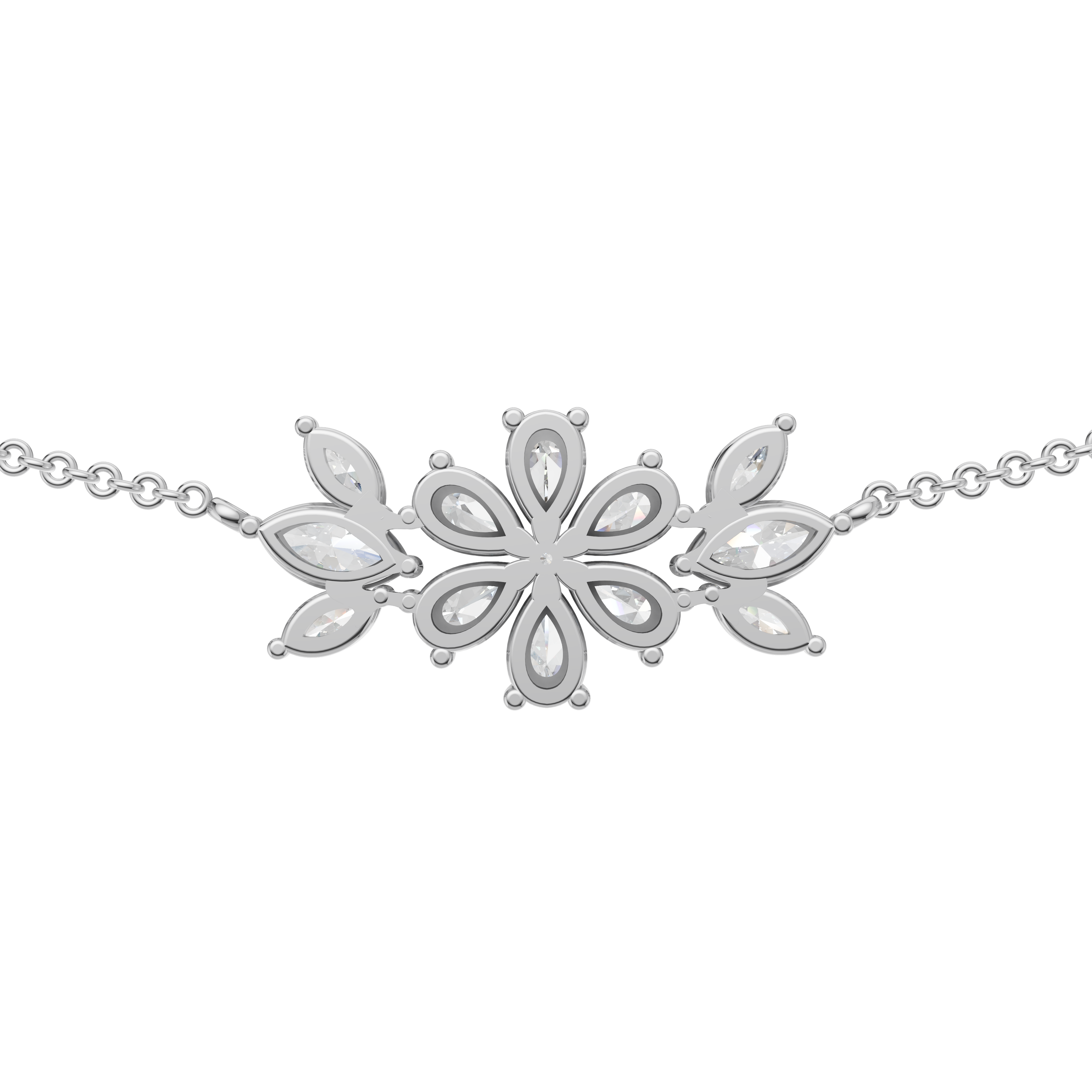 'Amiee Lou' Riviera dei Fiori Pear Shape & Round Brilliant Cut Lab Diamond Fancy Pendant Necklace