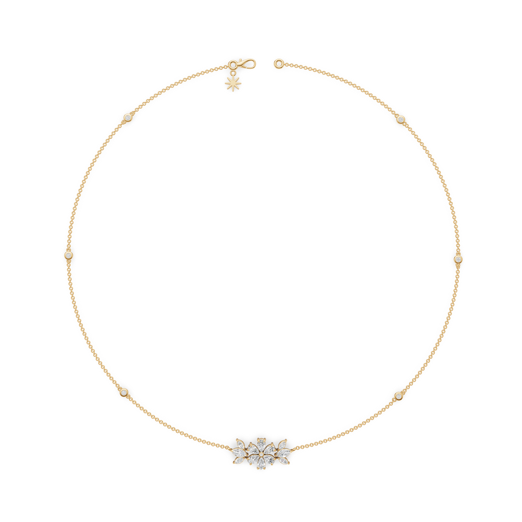 'Amiee Lou' Riviera dei Fiori Pear Shape & Round Brilliant Cut Lab Diamond Fancy Pendant Necklace