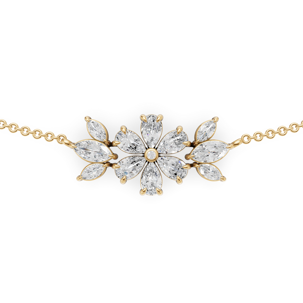 'Amiee Lou' Riviera dei Fiori Pear Shape & Round Brilliant Cut Lab Diamond Fancy Pendant Necklace