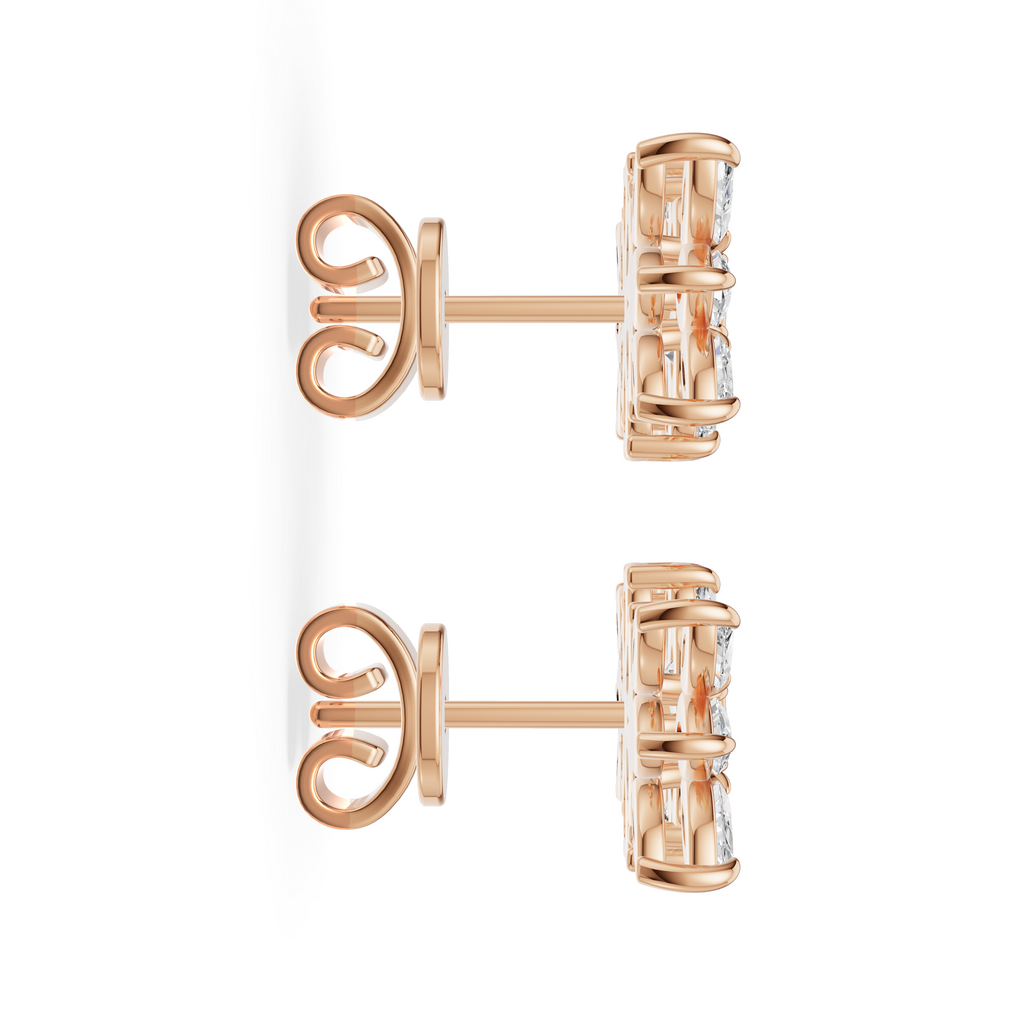 'Amiee Lou' Riviera dei Fiori Pear Shape & Round Brilliant Cut Lab Diamond Fancy Stud Earrings