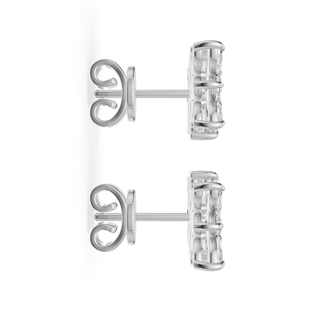 'Amiee Lou' Riviera dei Fiori Pear Shape & Round Brilliant Cut Lab Diamond Fancy Stud Earrings