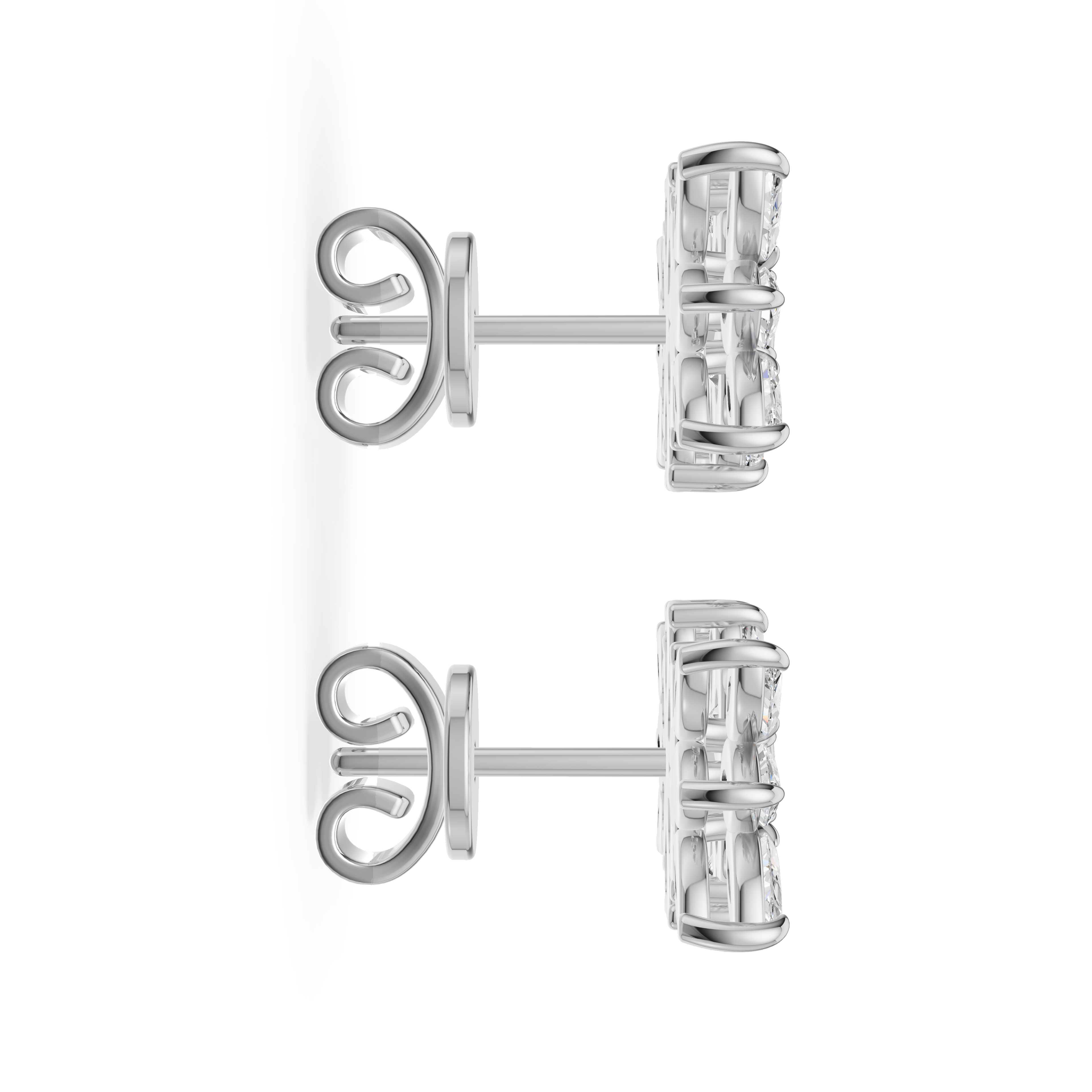 'Amiee Lou' Riviera dei Fiori Pear Shape & Round Brilliant Cut Lab Diamond Fancy Stud Earrings