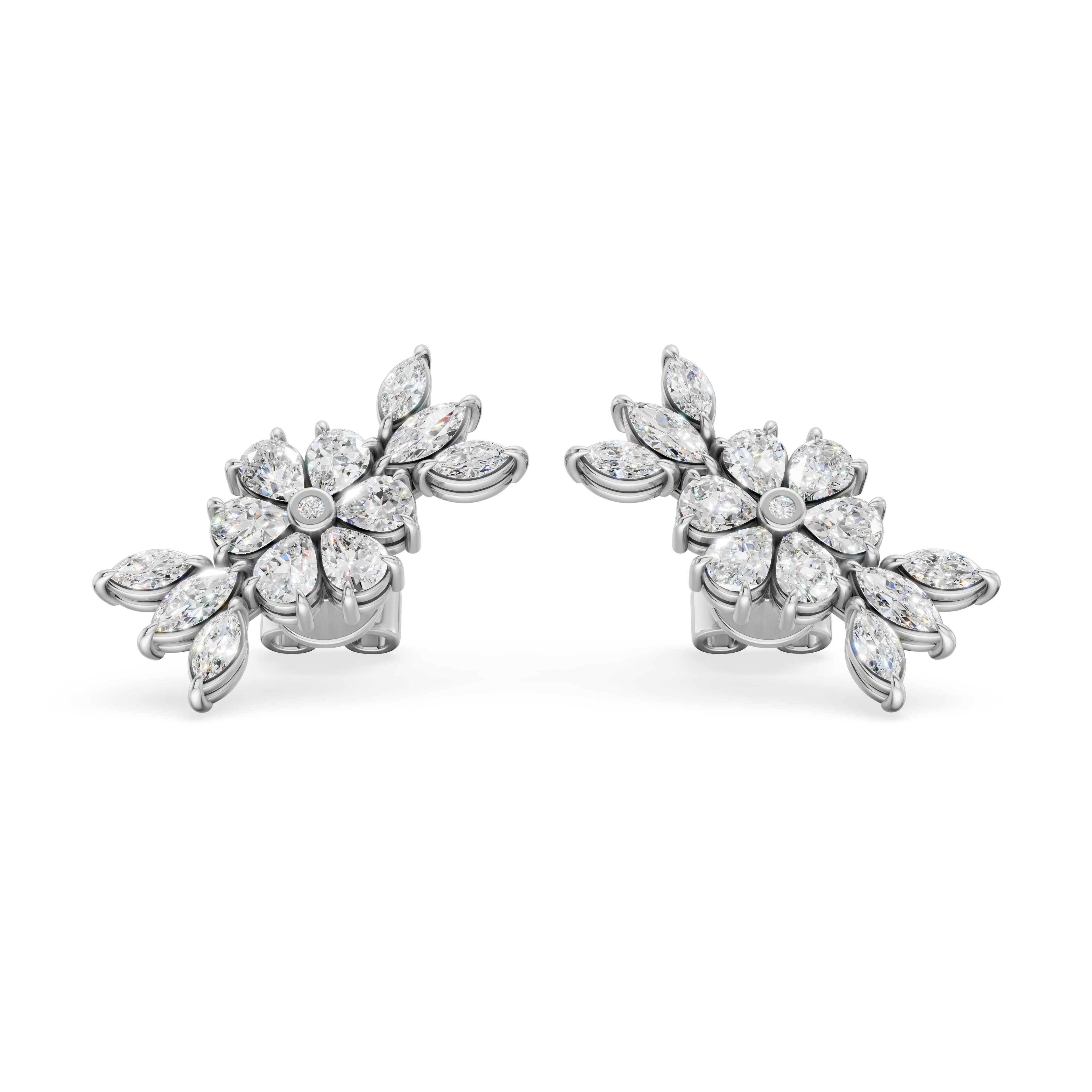'Amiee Lou' Riviera dei Fiori Pear Shape & Round Brilliant Cut Lab Diamond Fancy Stud Earrings