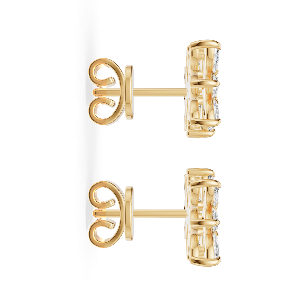 'Amiee Lou' Riviera dei Fiori Pear Shape & Round Brilliant Cut Lab Diamond Fancy Stud Earrings