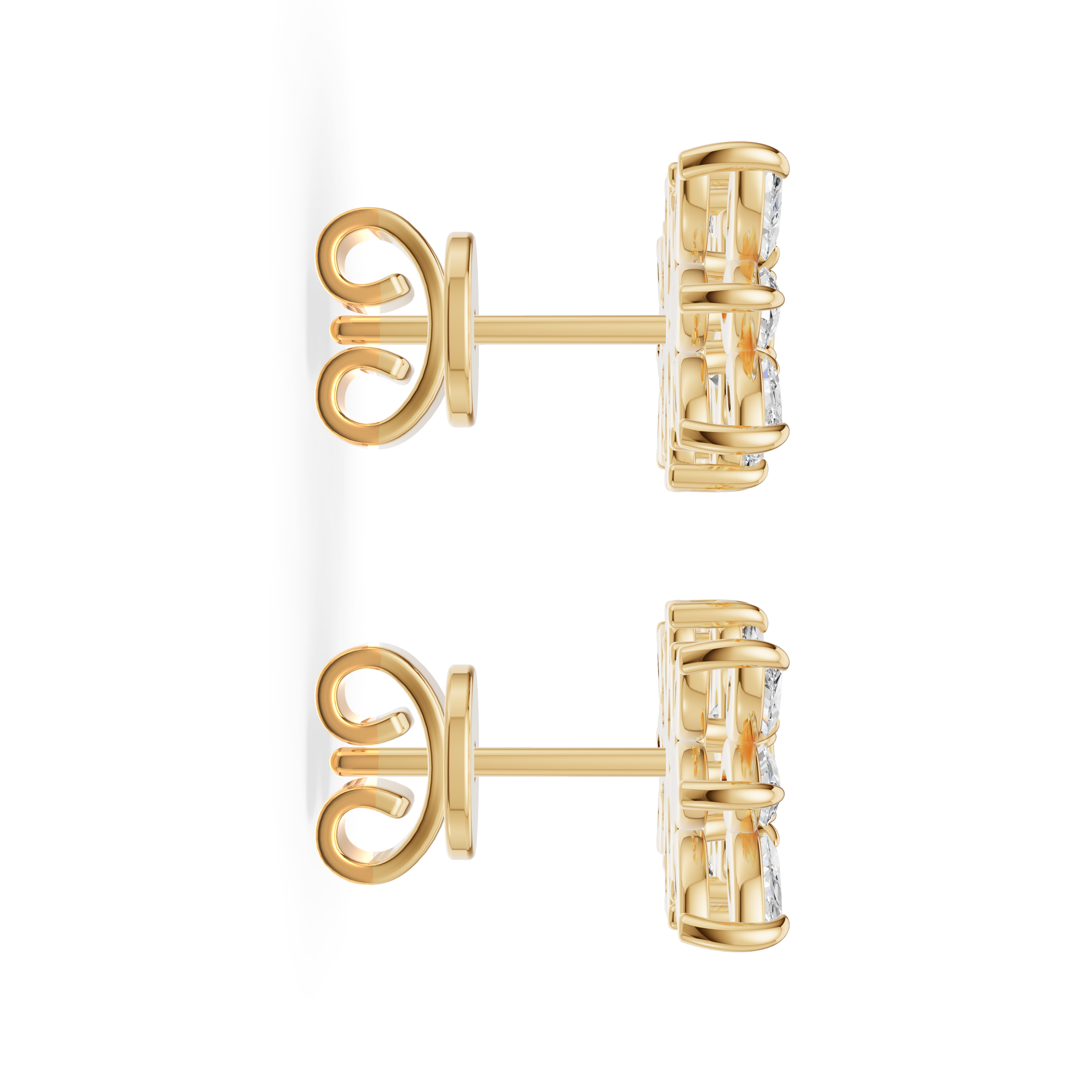 'Amiee Lou' Riviera dei Fiori Pear Shape & Round Brilliant Cut Lab Diamond Fancy Stud Earrings