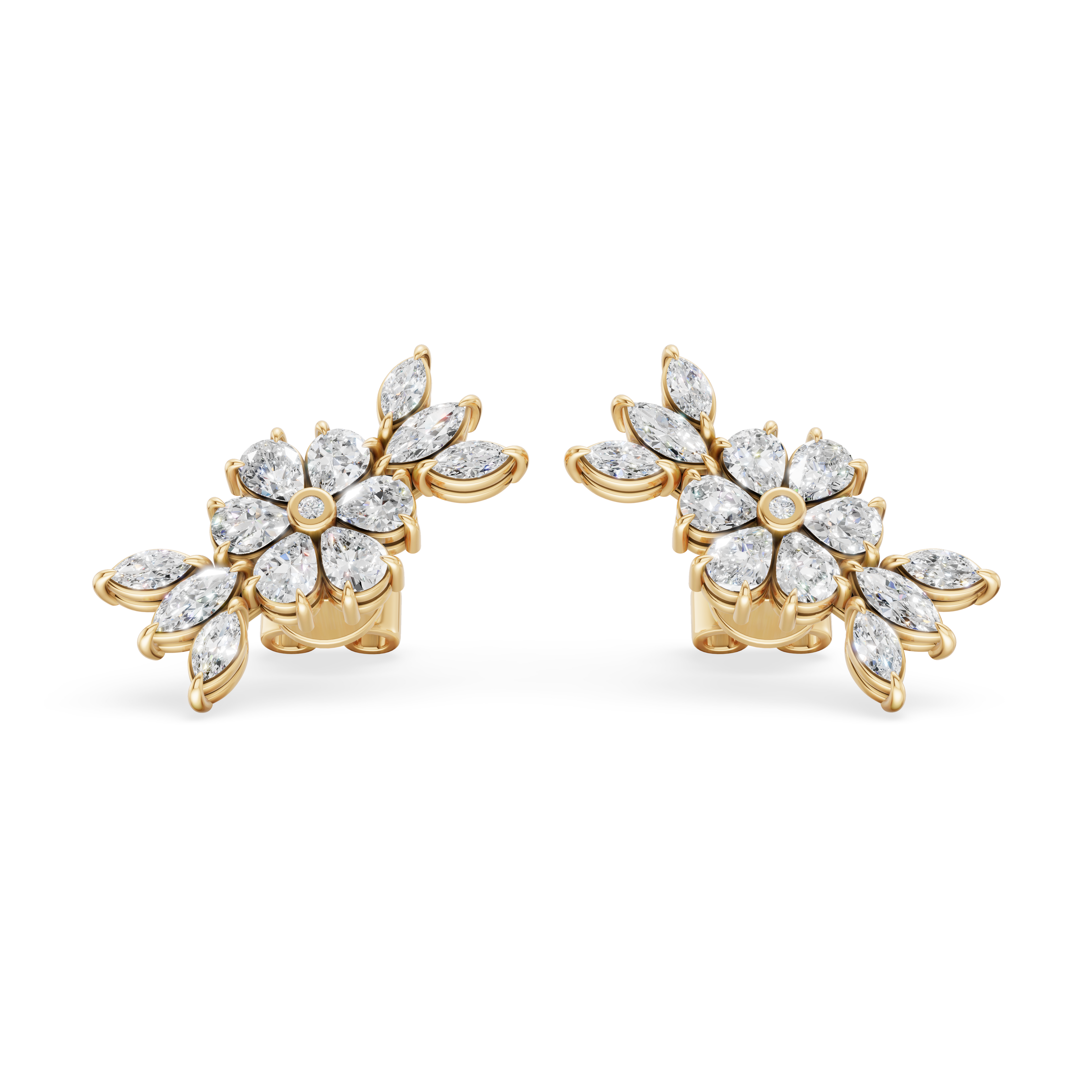 'Amiee Lou' Riviera dei Fiori Pear Shape & Round Brilliant Cut Lab Diamond Fancy Stud Earrings