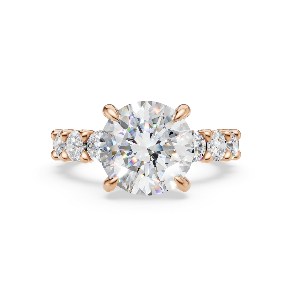 'Mia' Round Brilliant Cut Shared-prong Lab Diamond Engagement Ring