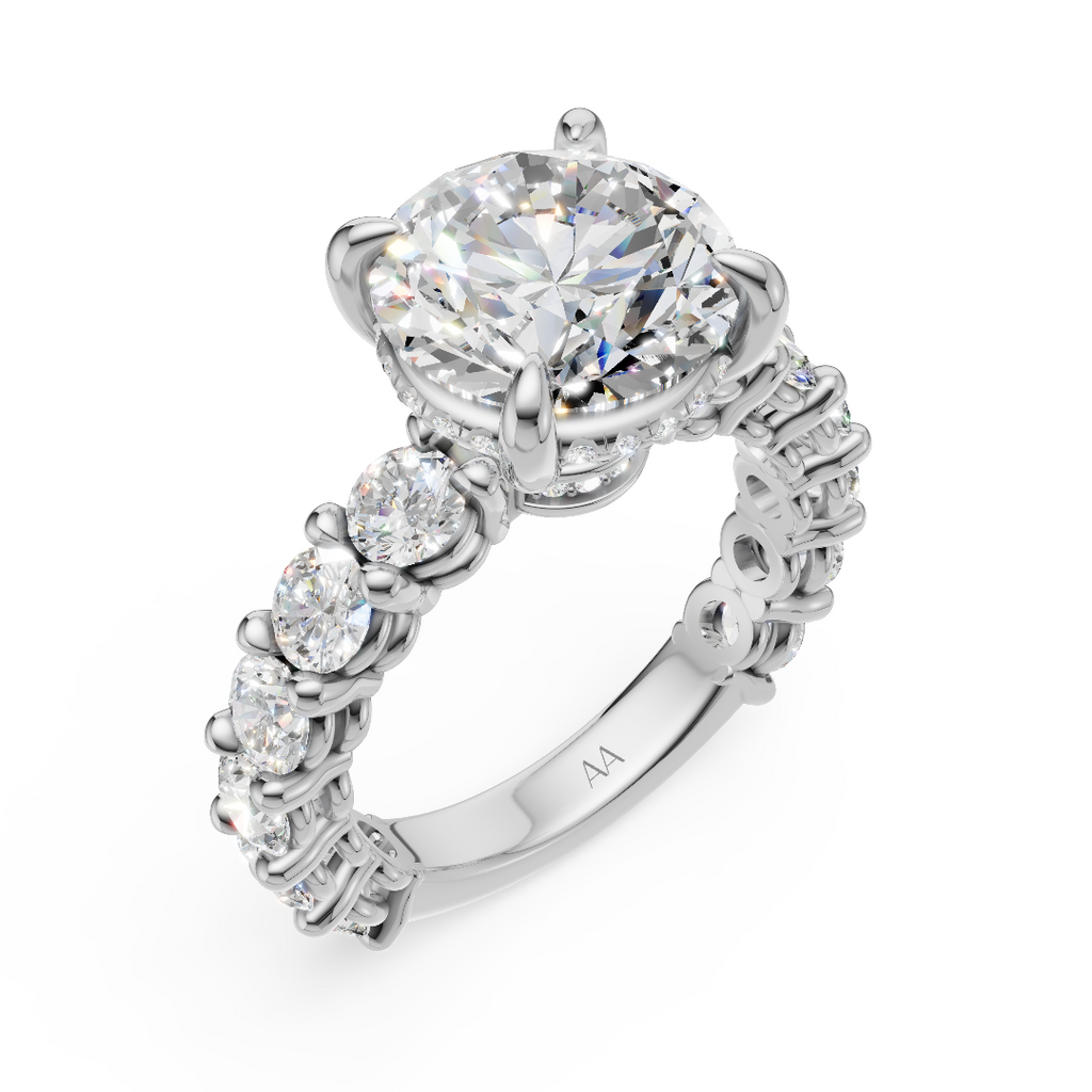 'Mia' Round Brilliant Cut Shared-prong Lab Diamond Engagement Ring