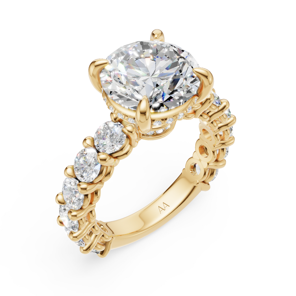 'Mia' Round Brilliant Cut Shared-prong Lab Diamond Engagement Ring