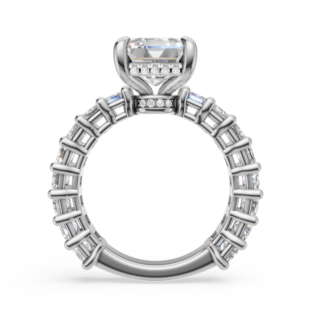 'Mia' Emerald Cut Shared-prong Lab Diamond Engagement Ring