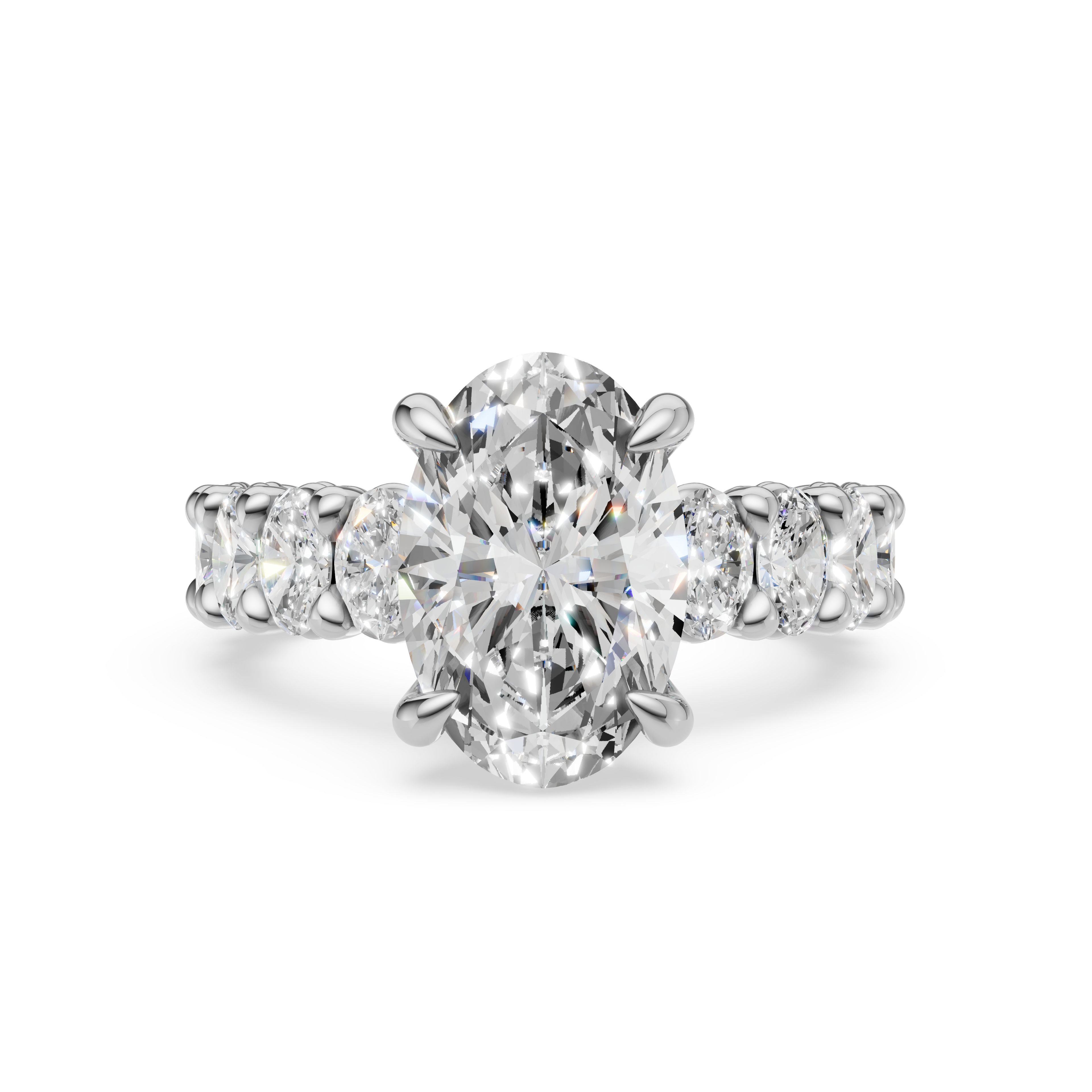 'Mia' Oval Cut Shared-prong Lab Diamond Engagement Ring
