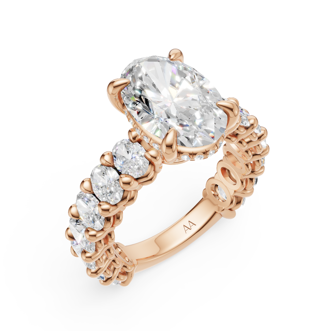 'Mia' Oval Cut Shared-prong Lab Diamond Engagement Ring