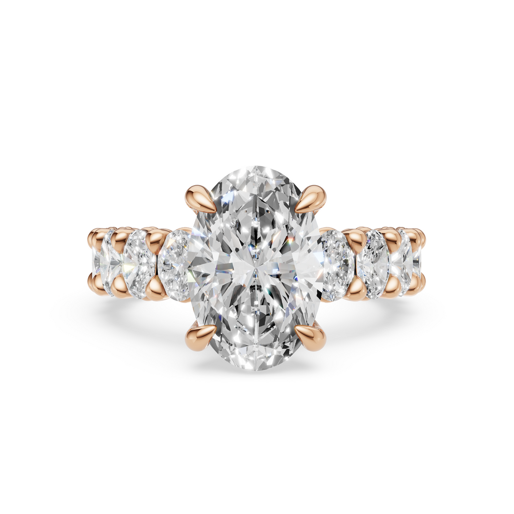 'Mia' Oval Cut Shared-prong Lab Diamond Engagement Ring