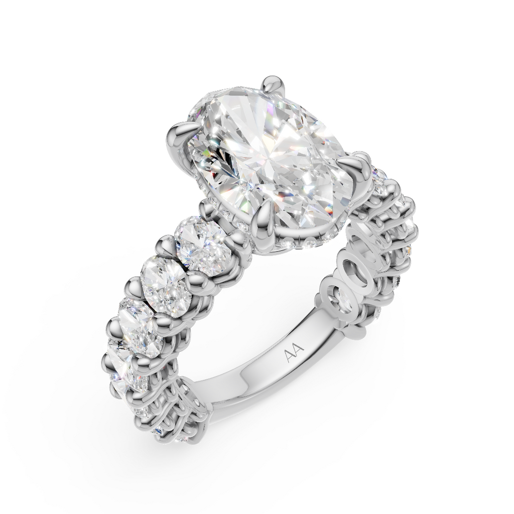 'Mia' Oval Cut Shared-prong Lab Diamond Engagement Ring