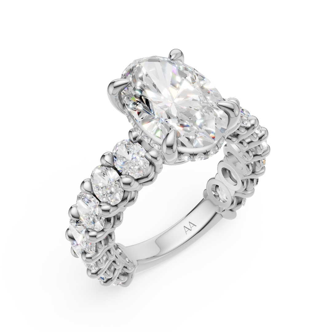 'Mia' Oval Cut Shared-prong Lab Diamond Engagement Ring