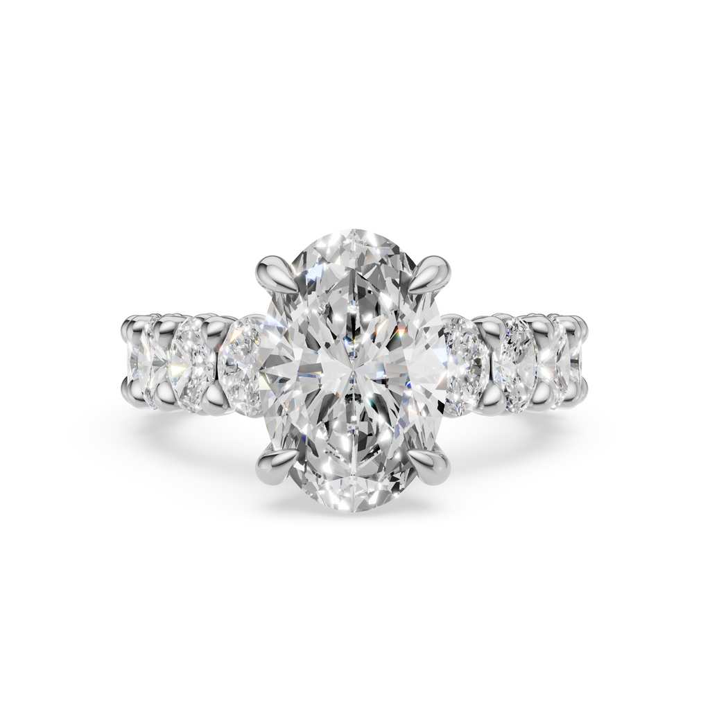 'Mia' Oval Cut Shared-prong Lab Diamond Engagement Ring