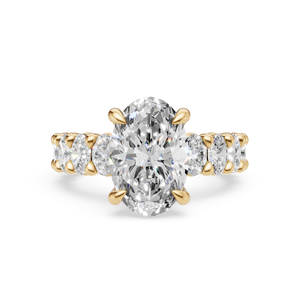 'Mia' Oval Cut Shared-prong Lab Diamond Engagement Ring